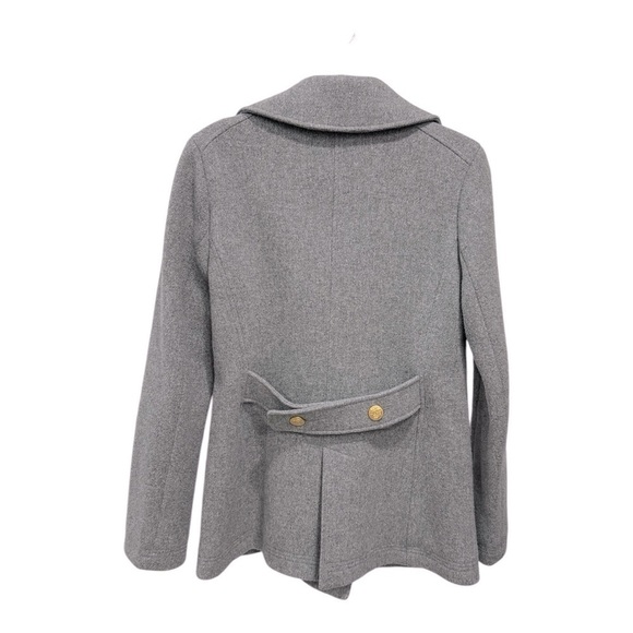J. Crew Stadium Cloth Nello Gori Pea Coat Double Breasted Gold Buttons size 6 T - Picture 5 of 14